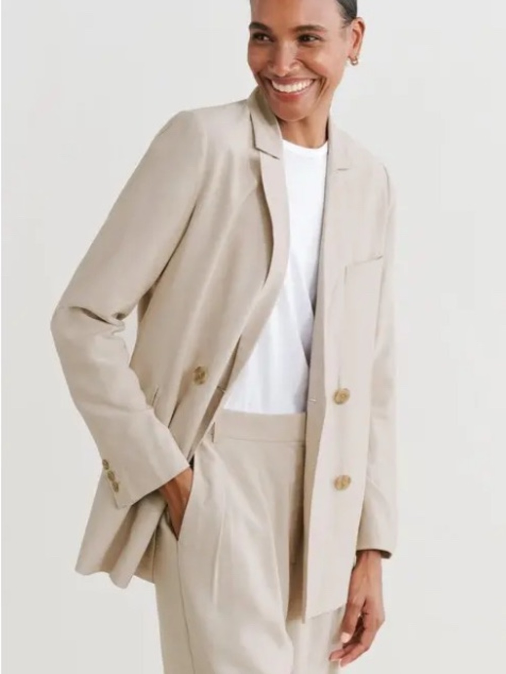 Jenni Kanye Jones blazer Tailored Cream Women's Blazer Jacket NWT